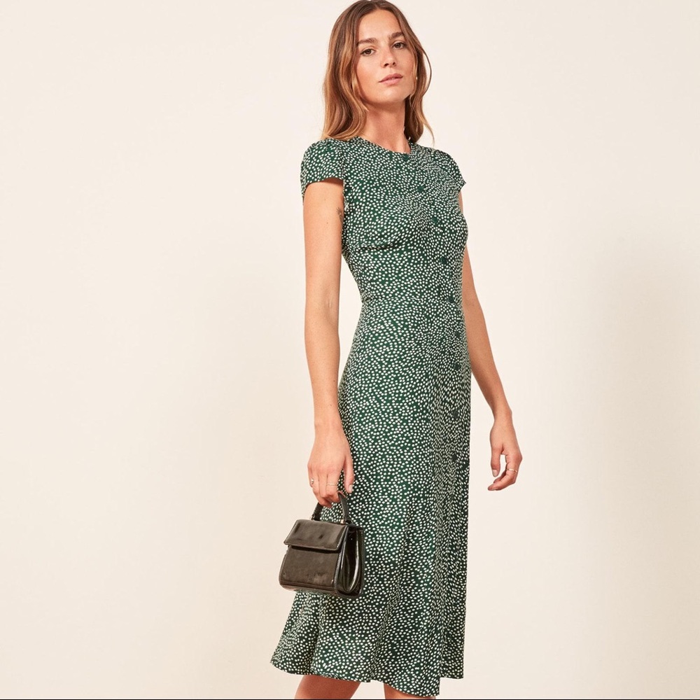 Reformation Fauna green dress